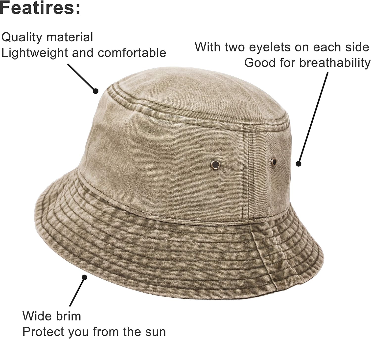 Washed Denim Bucket Hat - Image 3
