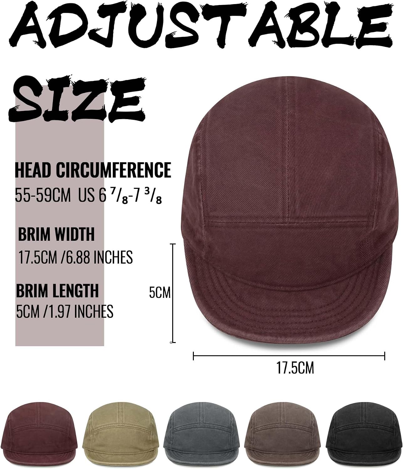 Cotton 5 Panel Cap - Image 4